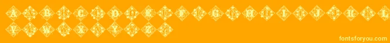 Jfivylacealt-Schriftart – Gelbe Schriften auf orangefarbenem Hintergrund