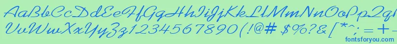 KoffeewideRegular Font – Blue Fonts on Green Background