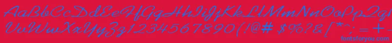 KoffeewideRegular Font – Blue Fonts on Red Background