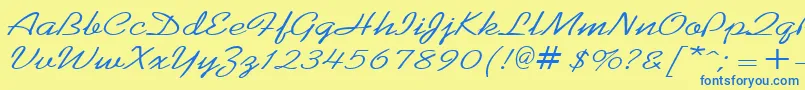 KoffeewideRegular Font – Blue Fonts on Yellow Background