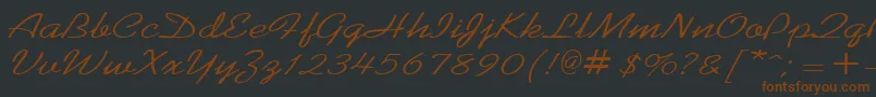 KoffeewideRegular-Schriftart – Braune Schriften auf schwarzem Hintergrund