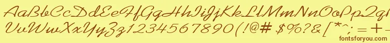 KoffeewideRegular Font – Brown Fonts on Yellow Background