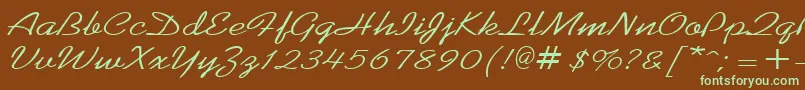 KoffeewideRegular Font – Green Fonts on Brown Background