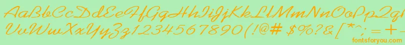 KoffeewideRegular Font – Orange Fonts on Green Background