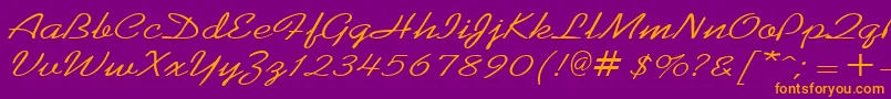 KoffeewideRegular Font – Orange Fonts on Purple Background