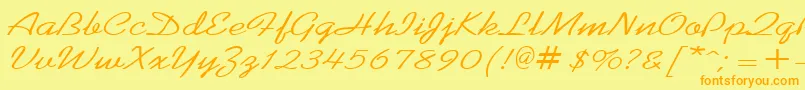KoffeewideRegular Font – Orange Fonts on Yellow Background