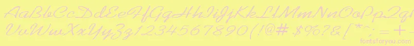 KoffeewideRegular Font – Pink Fonts on Yellow Background
