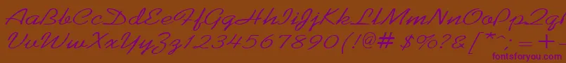 KoffeewideRegular-Schriftart – Violette Schriften auf braunem Hintergrund