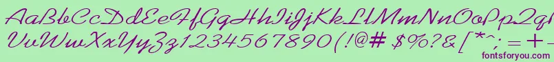 KoffeewideRegular Font – Purple Fonts on Green Background