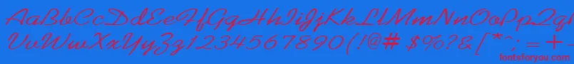 KoffeewideRegular Font – Red Fonts on Blue Background