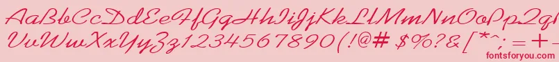 KoffeewideRegular Font – Red Fonts on Pink Background