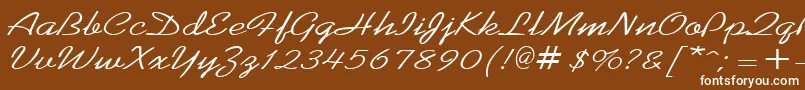 KoffeewideRegular-Schriftart – Weiße Schriften auf braunem Hintergrund