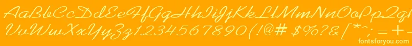 KoffeewideRegular Font – Yellow Fonts on Orange Background