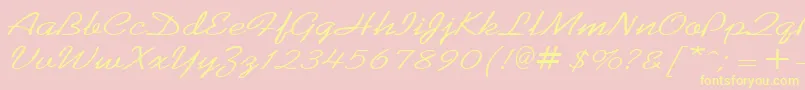 KoffeewideRegular Font – Yellow Fonts on Pink Background