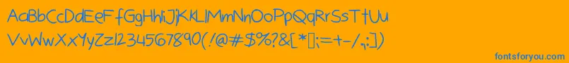 Bunnycookies Font – Blue Fonts on Orange Background