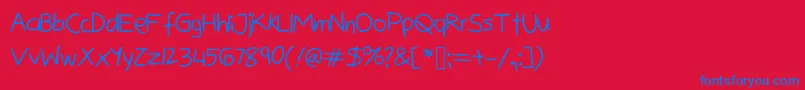 Bunnycookies Font – Blue Fonts on Red Background