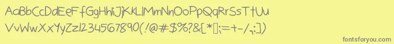 Bunnycookies Font – Gray Fonts on Yellow Background