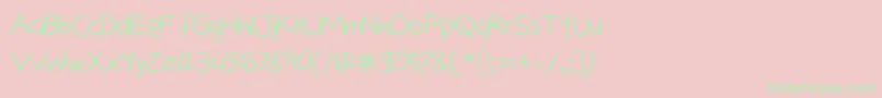 Bunnycookies-Schriftart – Grüne Schriften auf rosa Hintergrund