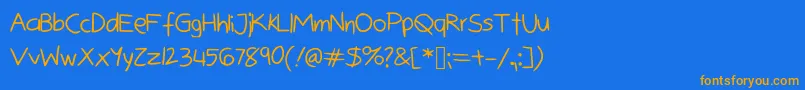 Bunnycookies Font – Orange Fonts on Blue Background