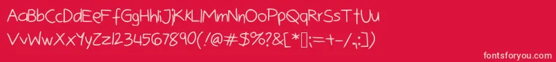 Bunnycookies Font – Pink Fonts on Red Background