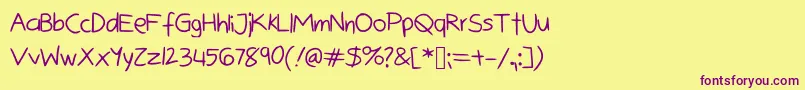 Bunnycookies Font – Purple Fonts on Yellow Background