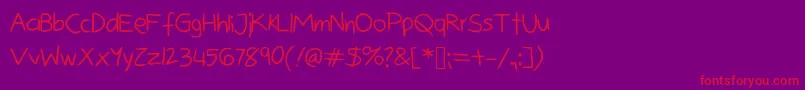 Bunnycookies-Schriftart – Rote Schriften auf violettem Hintergrund