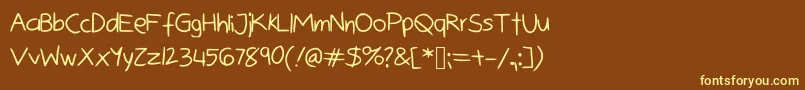 Bunnycookies Font – Yellow Fonts on Brown Background