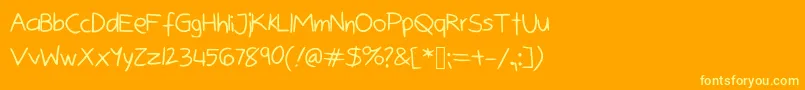 Bunnycookies Font – Yellow Fonts on Orange Background