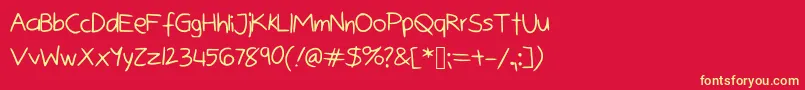 Bunnycookies Font – Yellow Fonts on Red Background