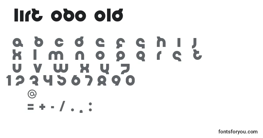 A fonte FlirtBoboBold – alfabeto, números, caracteres especiais