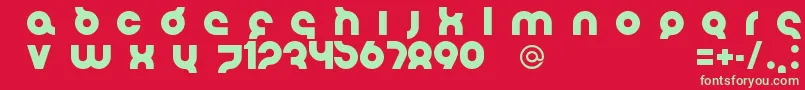 フォントFlirtBoboBold – 赤い背景に緑の文字