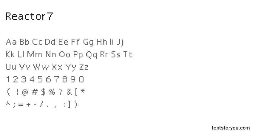 Czcionka Reactor7 (114294) – alfabet, cyfry, specjalne znaki