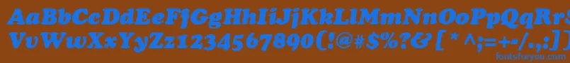 Шрифт Agcoo4 – синие шрифты на коричневом фоне