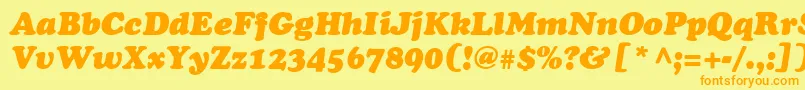Agcoo4 Font – Orange Fonts on Yellow Background