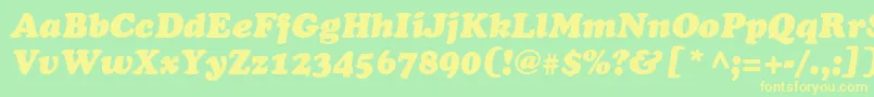 Agcoo4-fontti – keltaiset fontit vihreällä taustalla