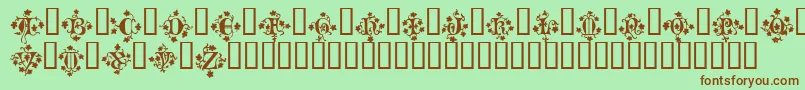 Fonte MandragoraTM – fontes marrons em um fundo verde