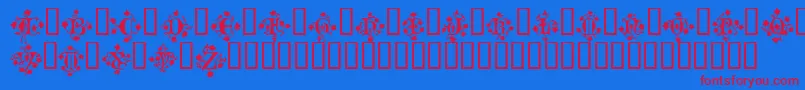MandragoraTM-Schriftart – Rote Schriften auf blauem Hintergrund