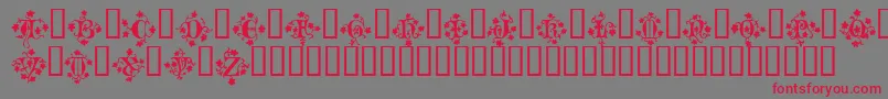 フォントMandragoraTM – 赤い文字の灰色の背景