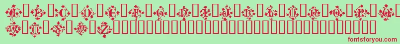 フォントMandragoraTM – 赤い文字の緑の背景