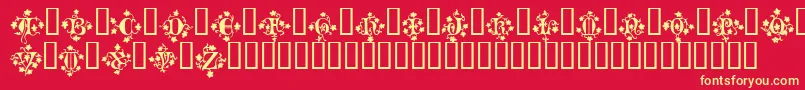 fuente MandragoraTM – Fuentes Amarillas Sobre Fondo Rojo