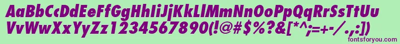 FujiyamaextraboldItalic Font – Purple Fonts on Green Background