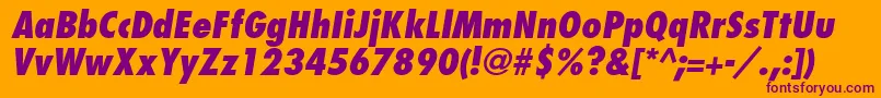 FujiyamaextraboldItalic Font – Purple Fonts on Orange Background