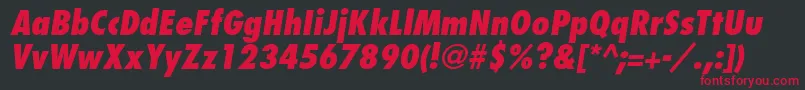 FujiyamaextraboldItalic Font – Red Fonts on Black Background