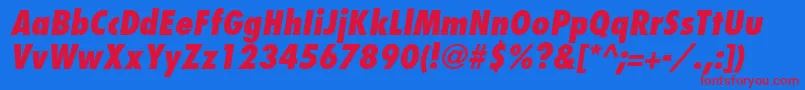 FujiyamaextraboldItalic Font – Red Fonts on Blue Background