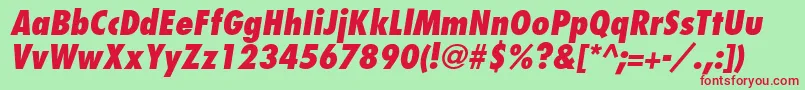 FujiyamaextraboldItalic Font – Red Fonts on Green Background