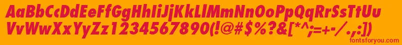 FujiyamaextraboldItalic Font – Red Fonts on Orange Background