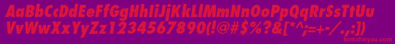 フォントFujiyamaextraboldItalic – 紫の背景に赤い文字