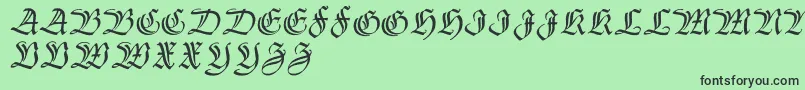 フォントThannhaeuserzier – 緑の背景に黒い文字