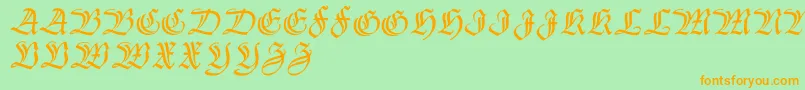 Thannhaeuserzier Font – Orange Fonts on Green Background