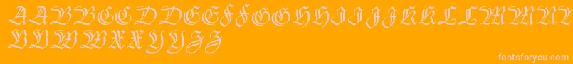 Шрифт Thannhaeuserzier – розовые шрифты на оранжевом фоне